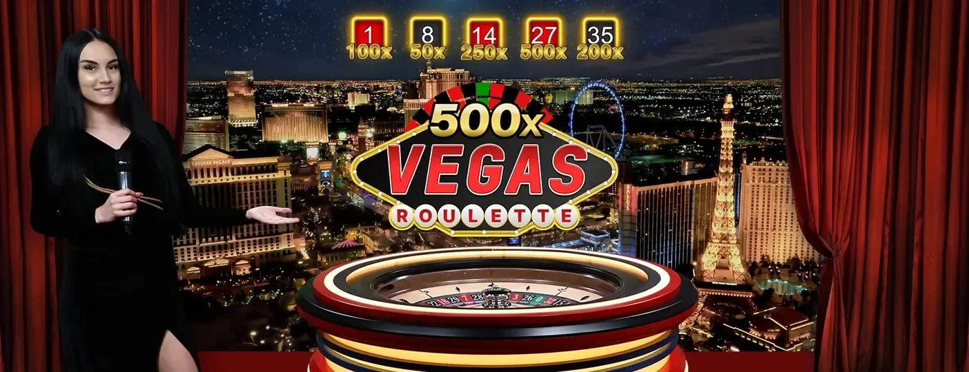 Vegas Roulette 500x avec croupiers live sur mobile développeur Amusnet