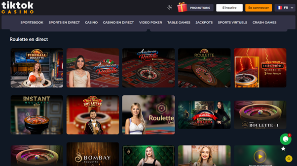 roulette en ligne avec croupiers en direct en français sur TikTok Casino