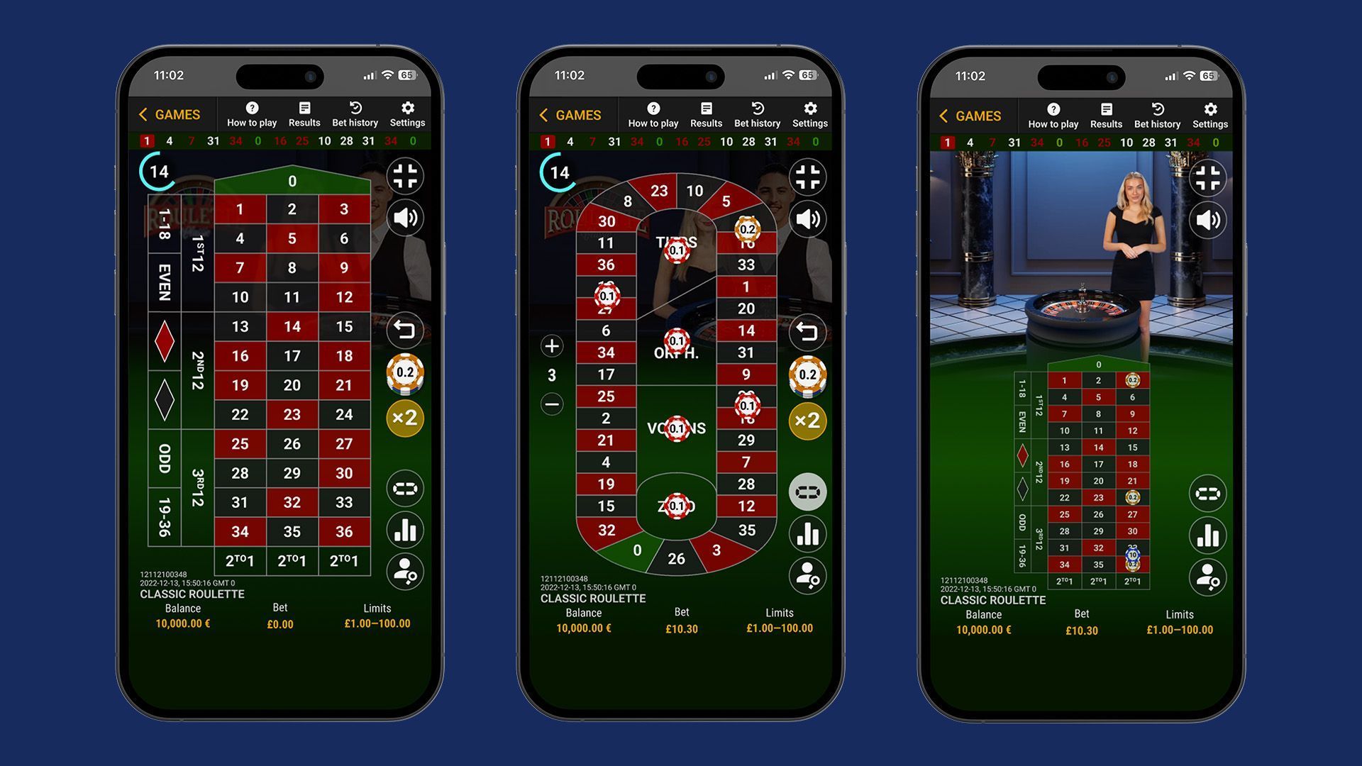 les variantes de roulette en ligne live