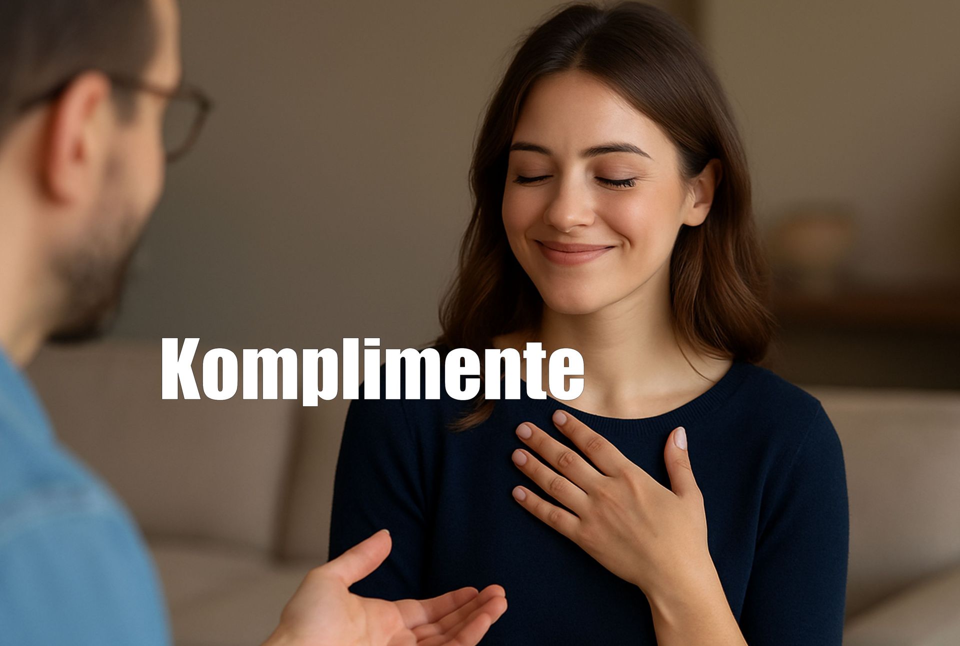 Frau bekommt ein Kompliment