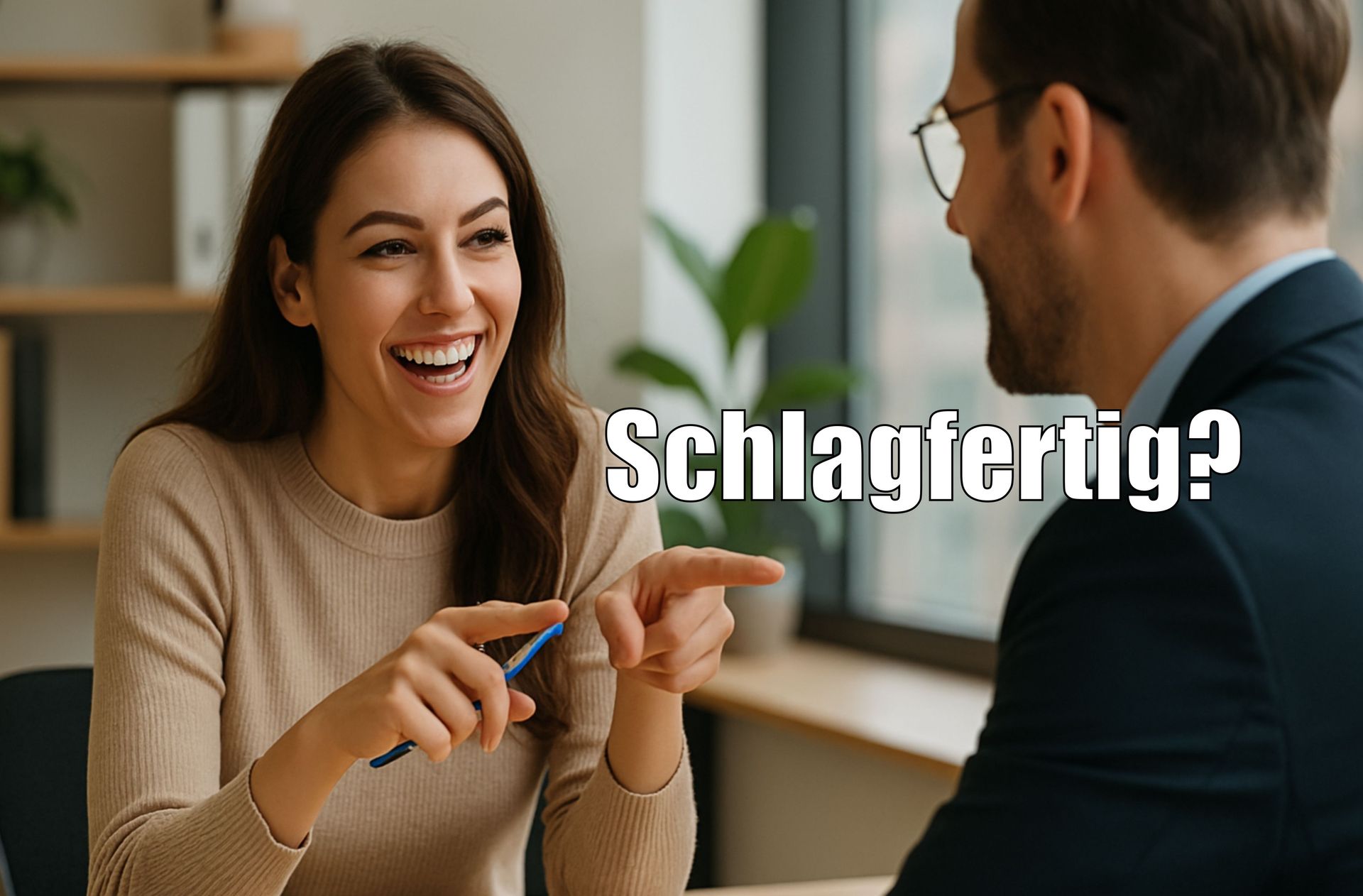 Frau schreit in ein Megaphon
