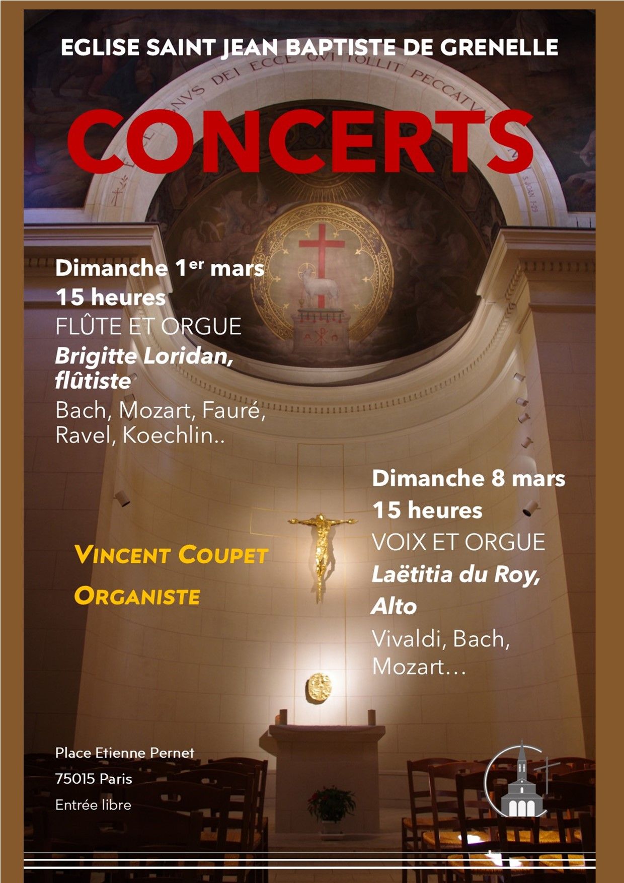 Concerts 1er mars et 8 mars