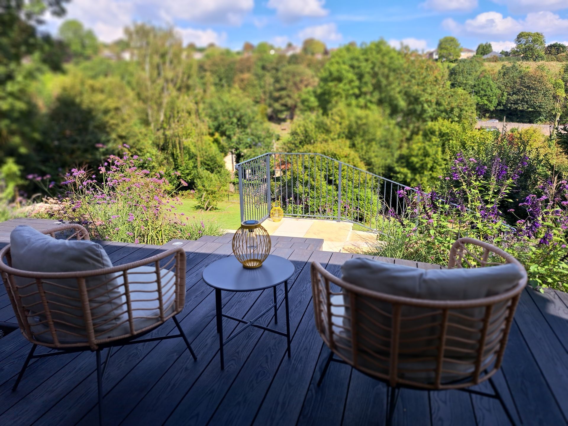 Sloped garden near Bath, Somerset