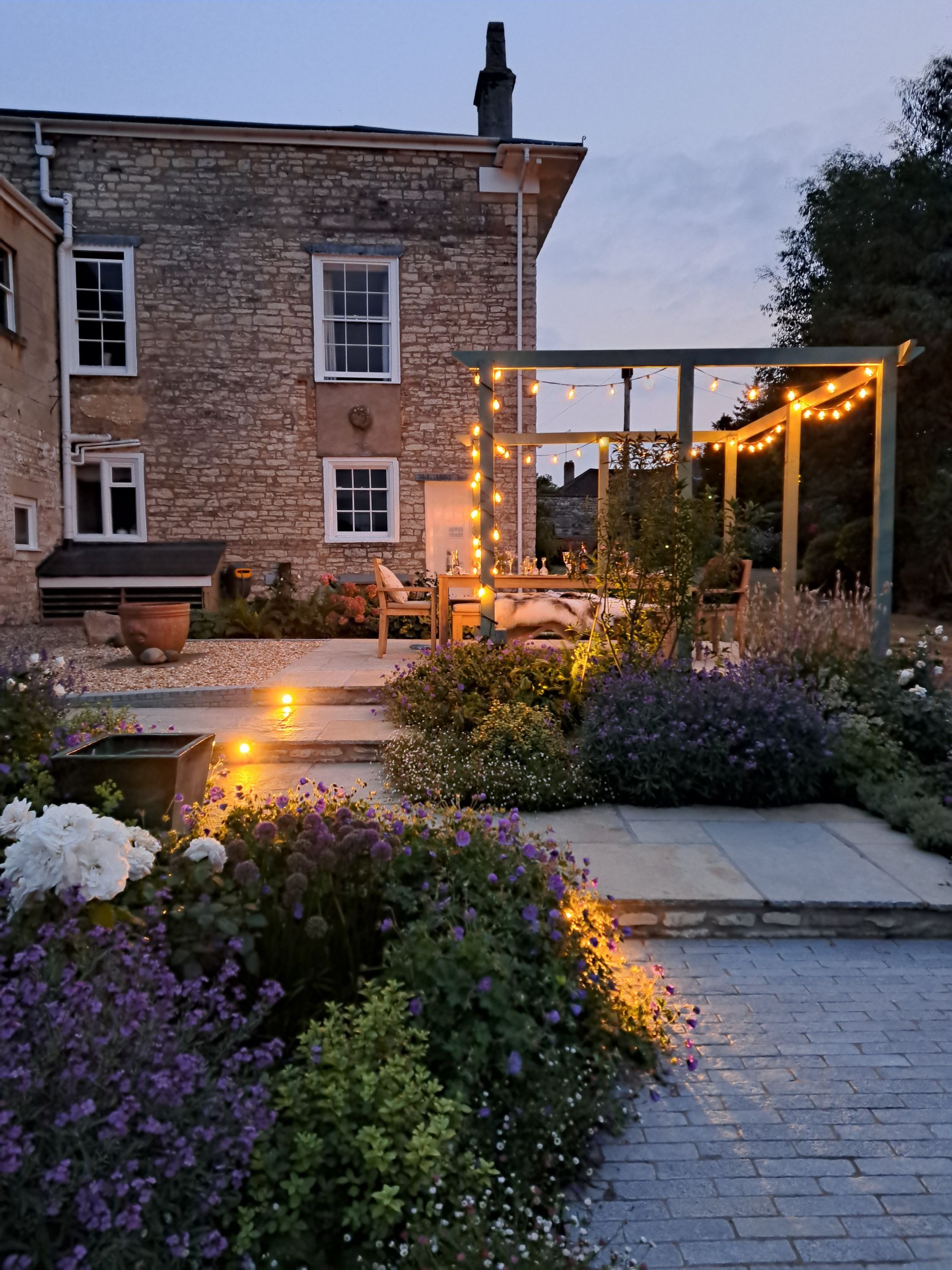 Georgian terrace garden Somerset