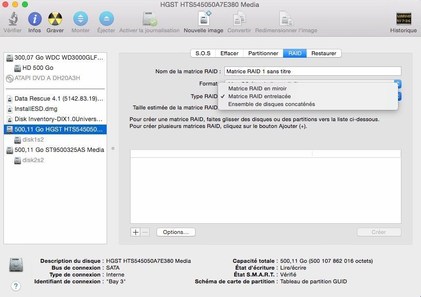 Raid 0 Mac logiciel