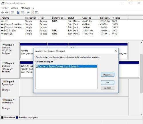 Importer des disques Raid0 logiciel
