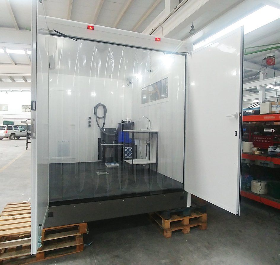 salle blanche de décontamination amiante