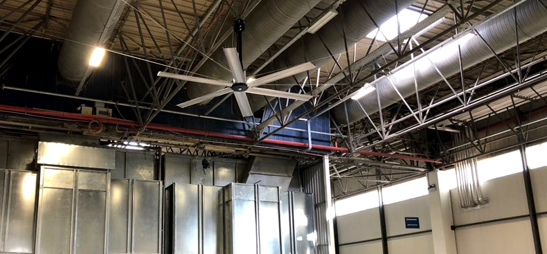 HVLS Ventilatoren in Produktions- und Industriehallen