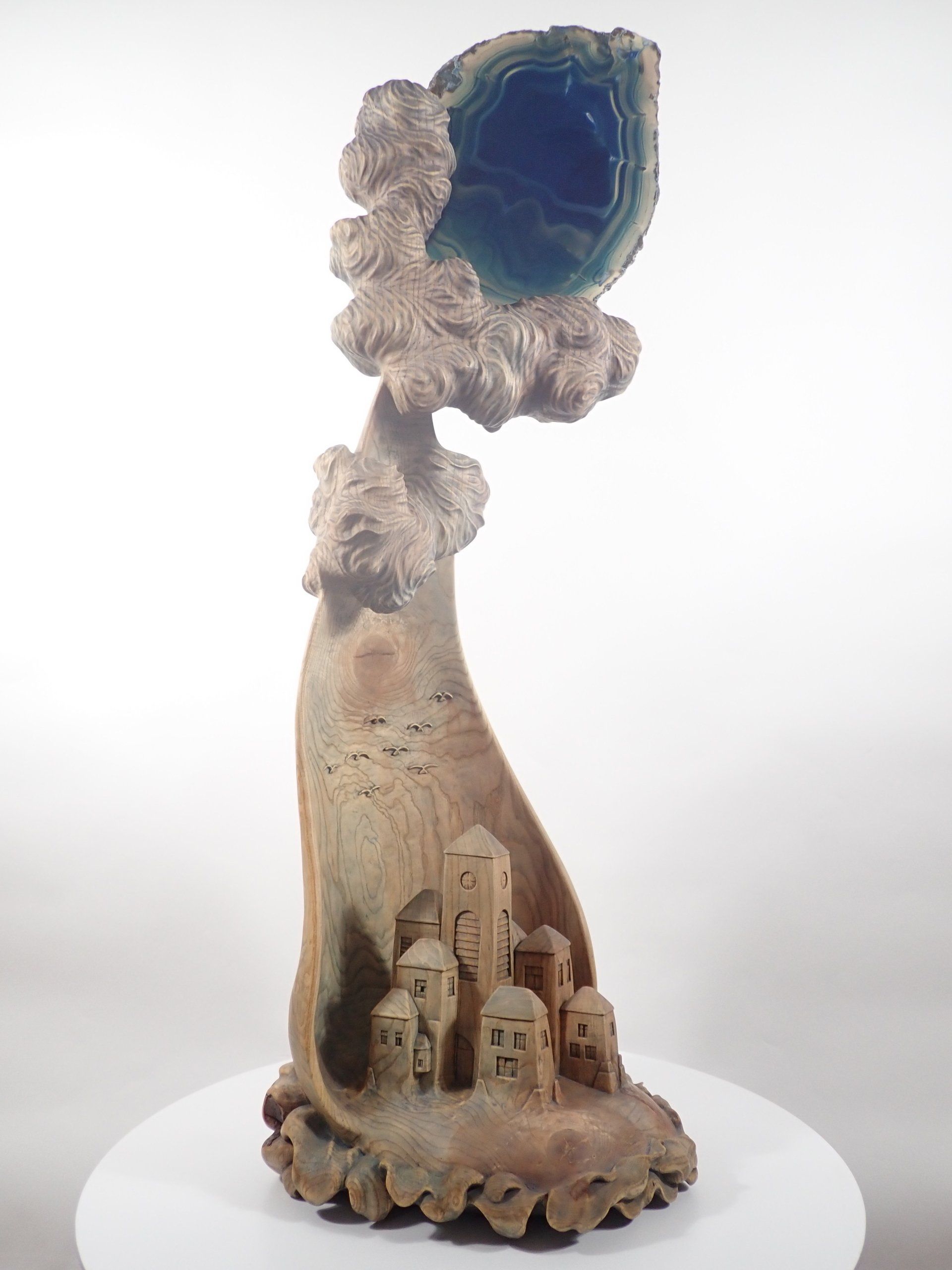 Holzskulptur Blaue Stunde am Meer von Holzbildhauer Ralph Hübschmann