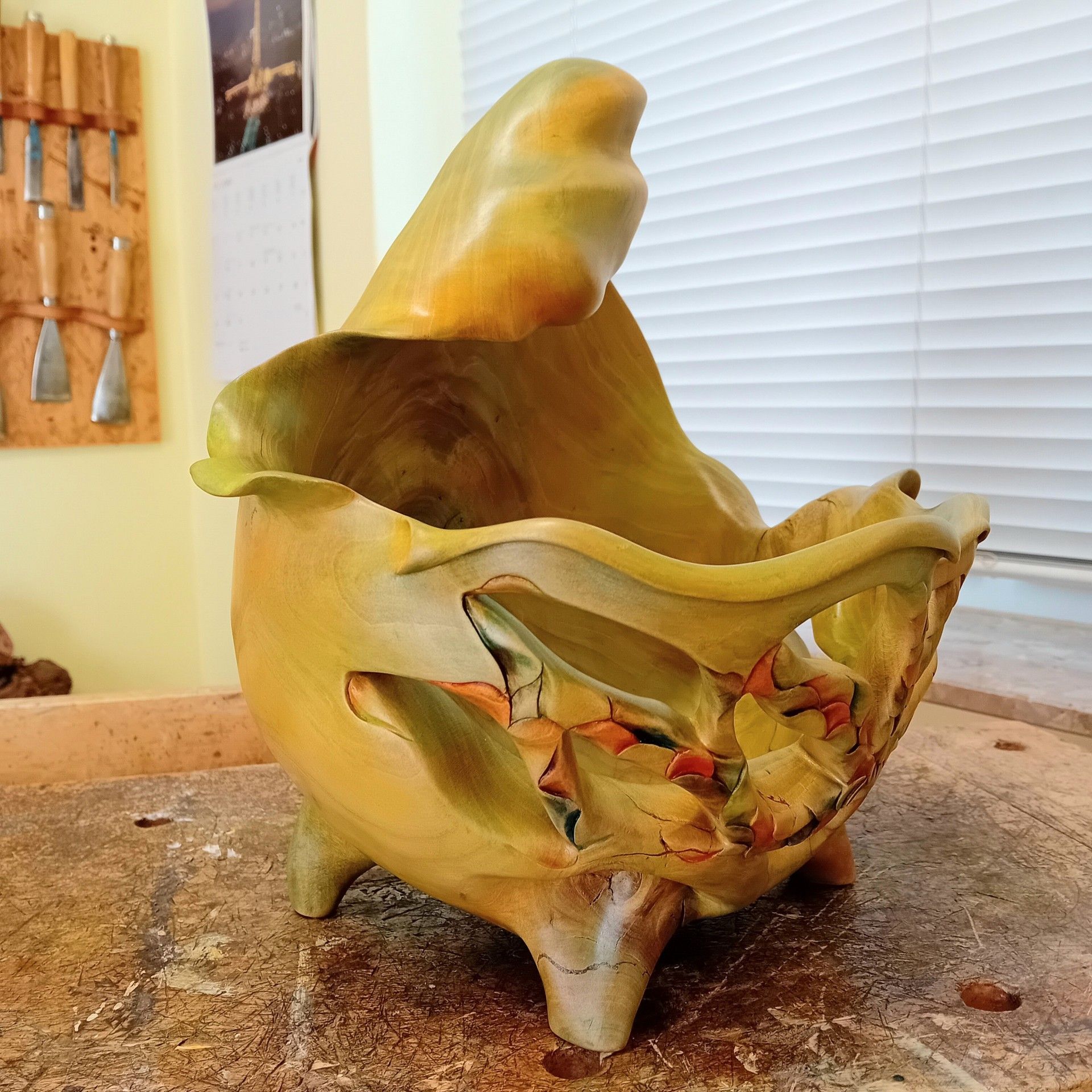 Holzskulptur Schale Leaf Holzbildhauer Ralph Hübschmann