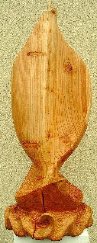 Holzskulptur Segelboot von Holzbildhauer Ralph Hübschmann