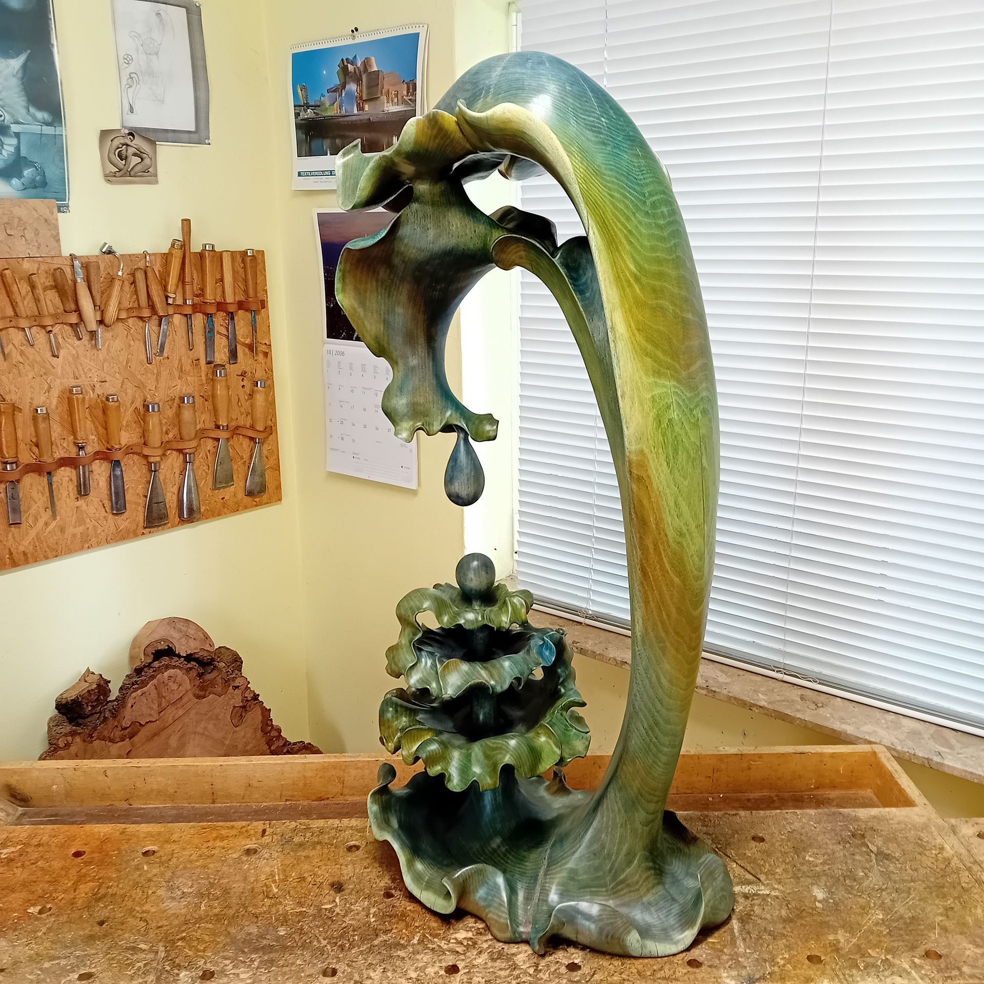 Holzskulptur Welle Holzbildhauer Ralph Hübschmann