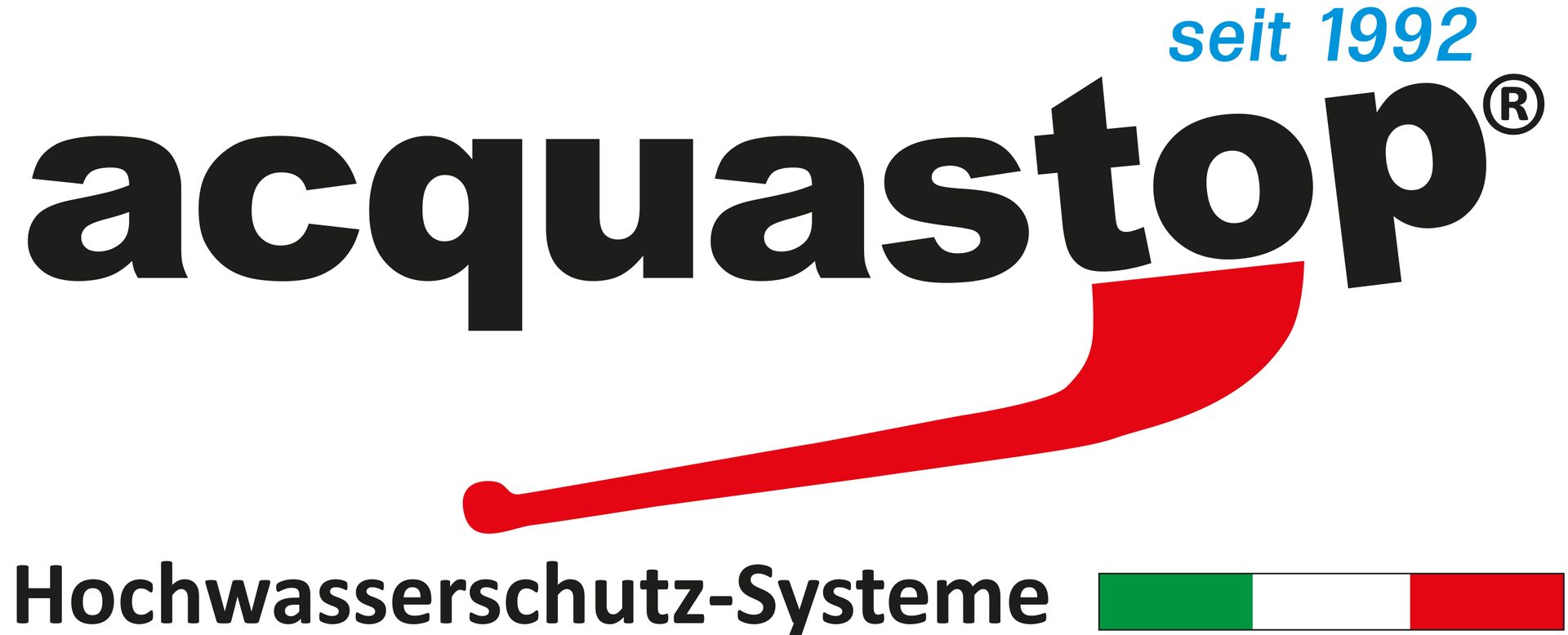 Link zur Homepage von TAS Hochwasserschutz LOGO Acquastop - unser Lieferant für Hochwasserschutz Produkte wie bspw Flutschotts.