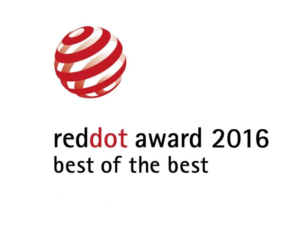 Logo des Reddot Awards. Die Pergola-Markise Pergotex von weinor hat den Design Award 2016 gewonnen.