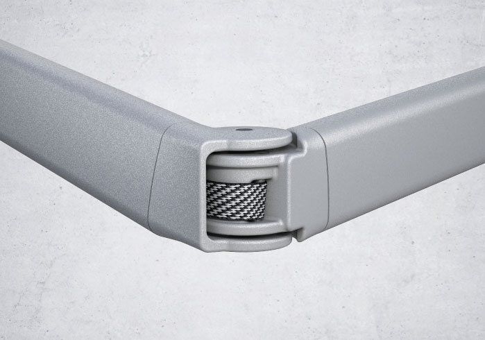 Gelenkarm mit patentiertem High-Tech-Band für einen geräuscharmen Verlauf