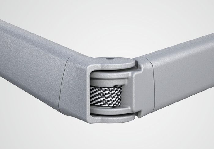 Gelenkarm mit patentiertem High-Tech-Band für einen geräuscharmen Verlauf