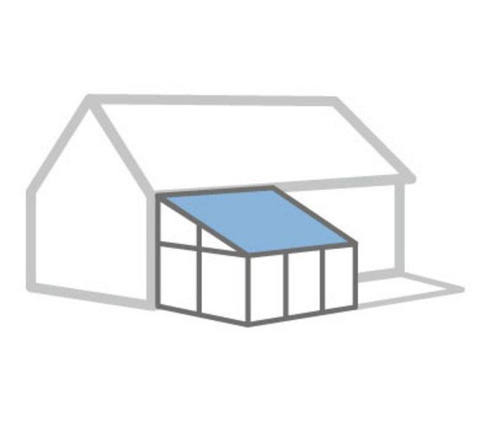 Anwendungsbeispiel Wintergartenmarkise WGM Top von weinor auf einem Glasdach in Pultdachform