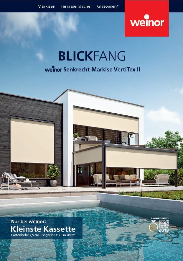 Broschüre WEINOR VertiTex II Broschüre WEINOR Senkrechtmarkise VertiTex II