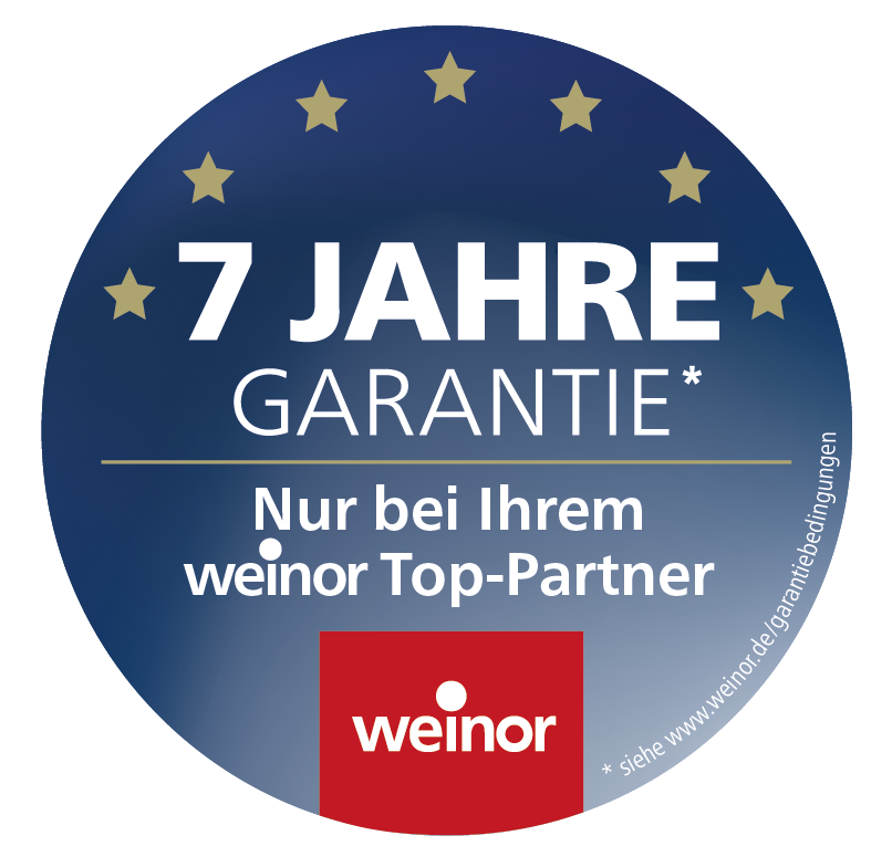 Logo 7-Jahre-Garantie , Rolladen Kessler ist Top-Partner von weinor im Saarland