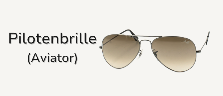 Pilotenbrille, Frontansicht einer Pilotenbrille