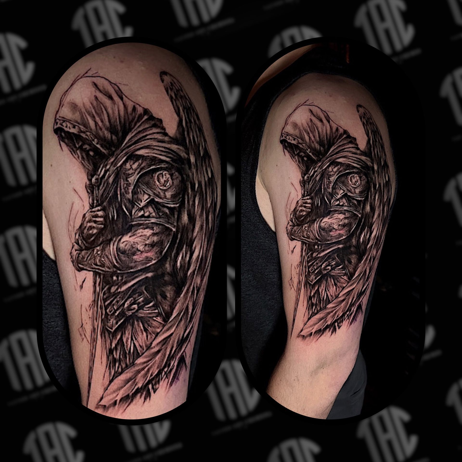 Sketch Tattoo, gefallene Engel