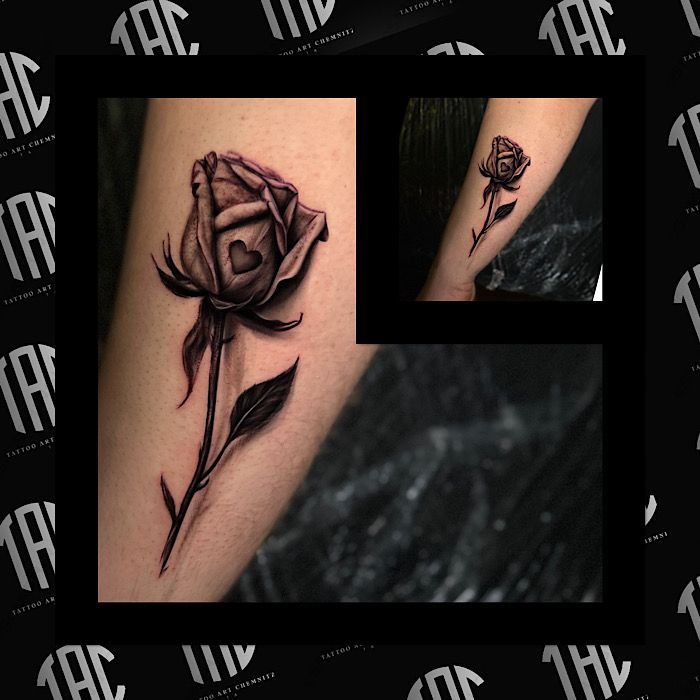 Fineline Rosen Tattoo – feine Linienarbeit von Tattoo Art Chemnitz