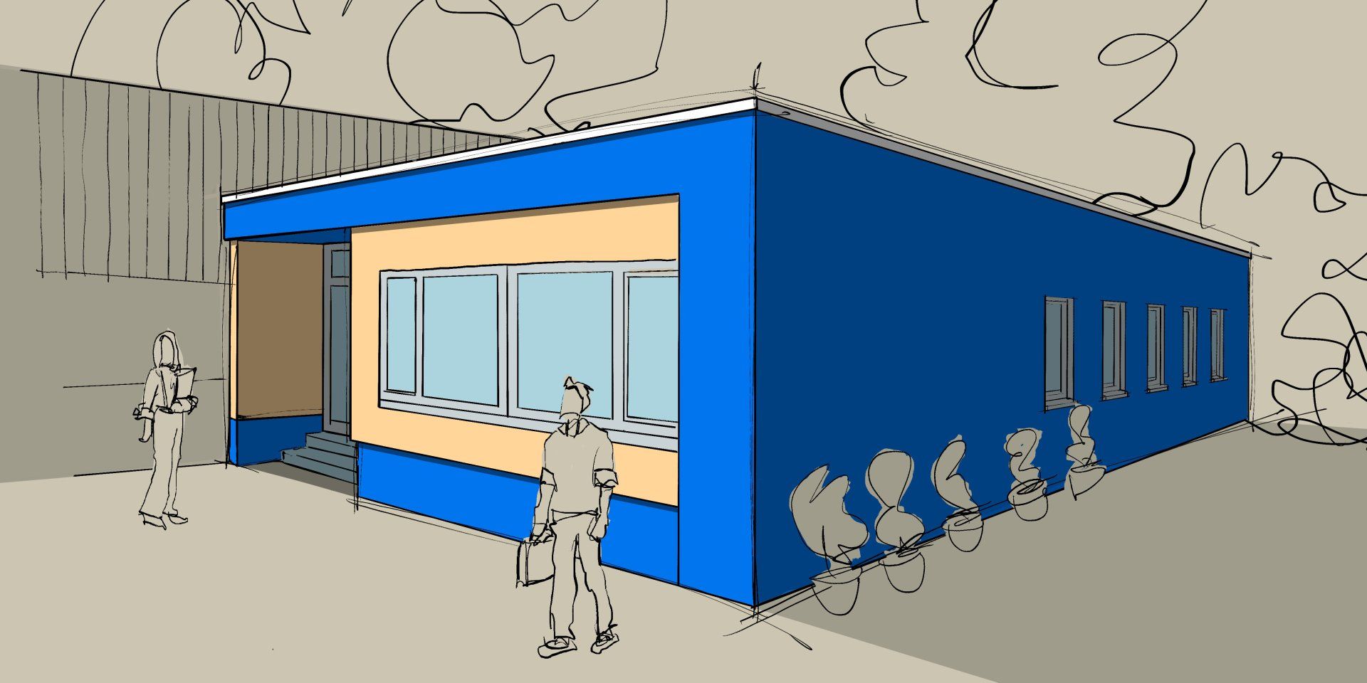 Projekt: Büro-Anbau an ein bestehendes gewerbliches Gebäude