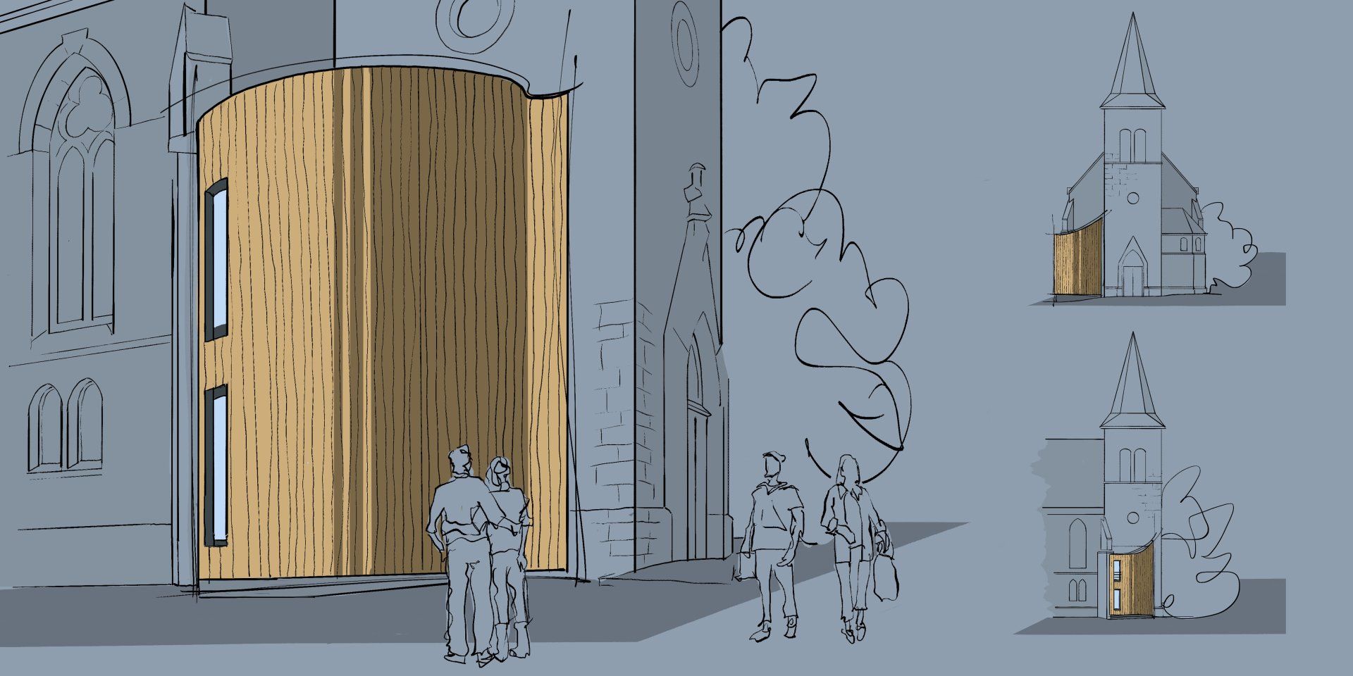 Projekt: Erweiterung an eine denkmalgeschützte Kirche Projekt: Erweiterung an eine denkmalgeschützte Kirche