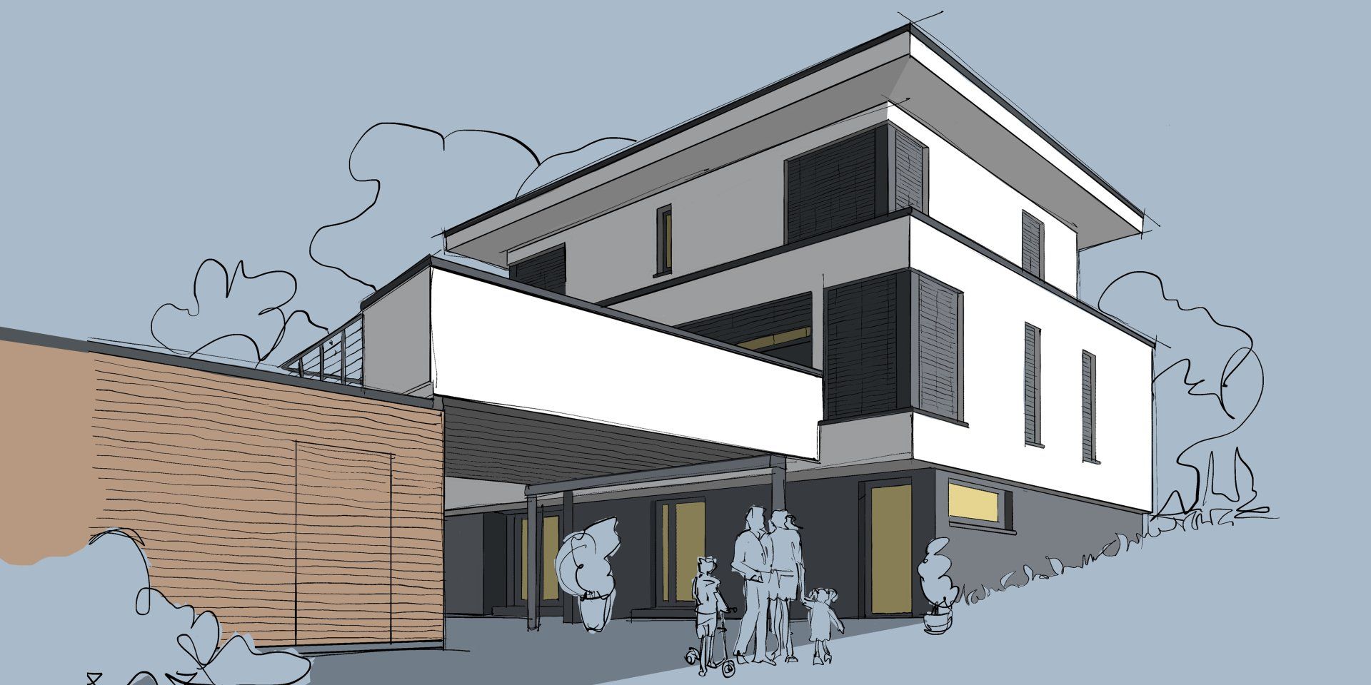 Projekt: Einfamilienhauses mit Staffelgeschoss