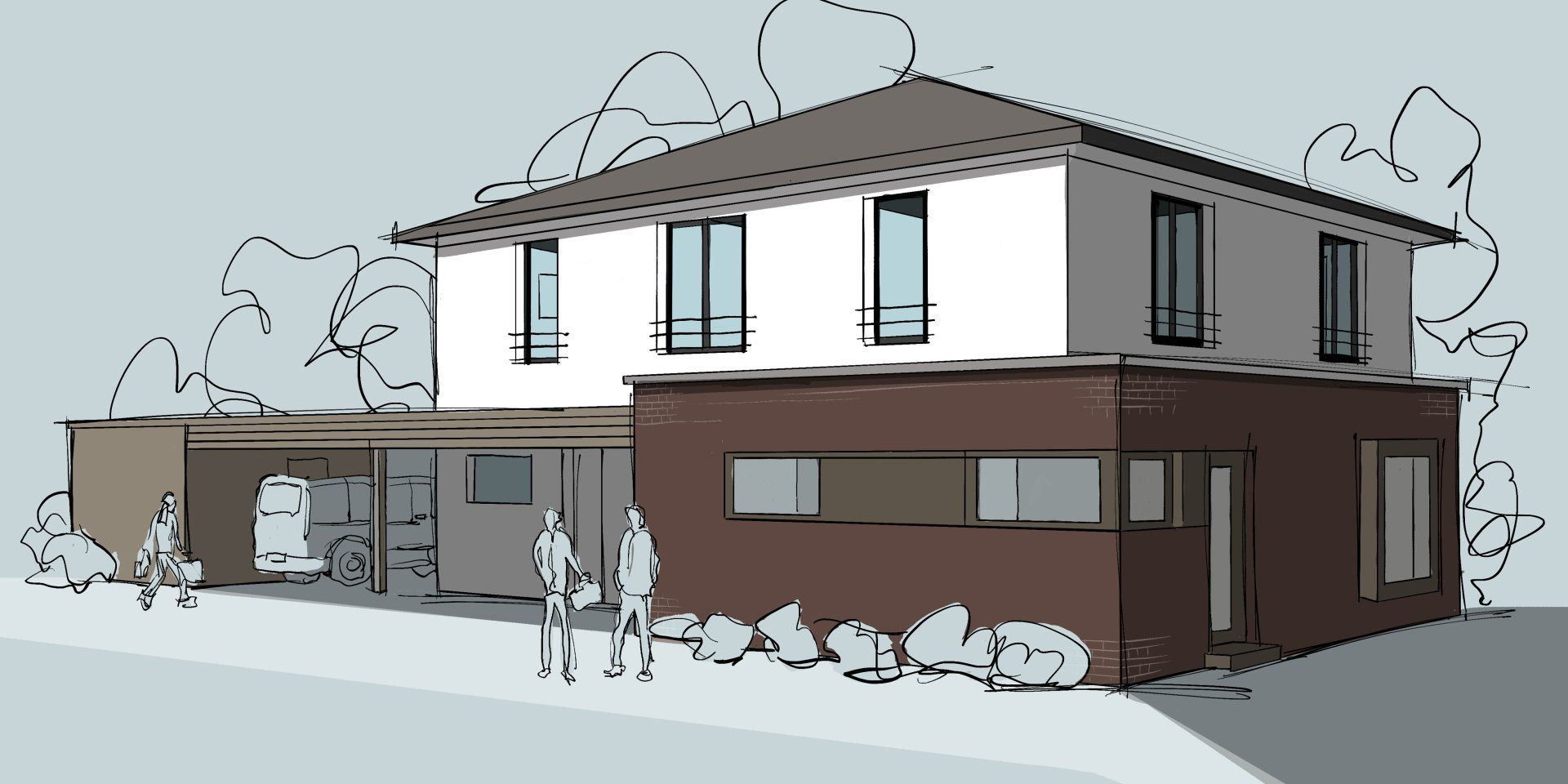 Projekt: Stadtvilla mit Einliegerwohnung und Zeltdach Projekt: Stadtvilla mit Einliegerwohnung und Zeltdach