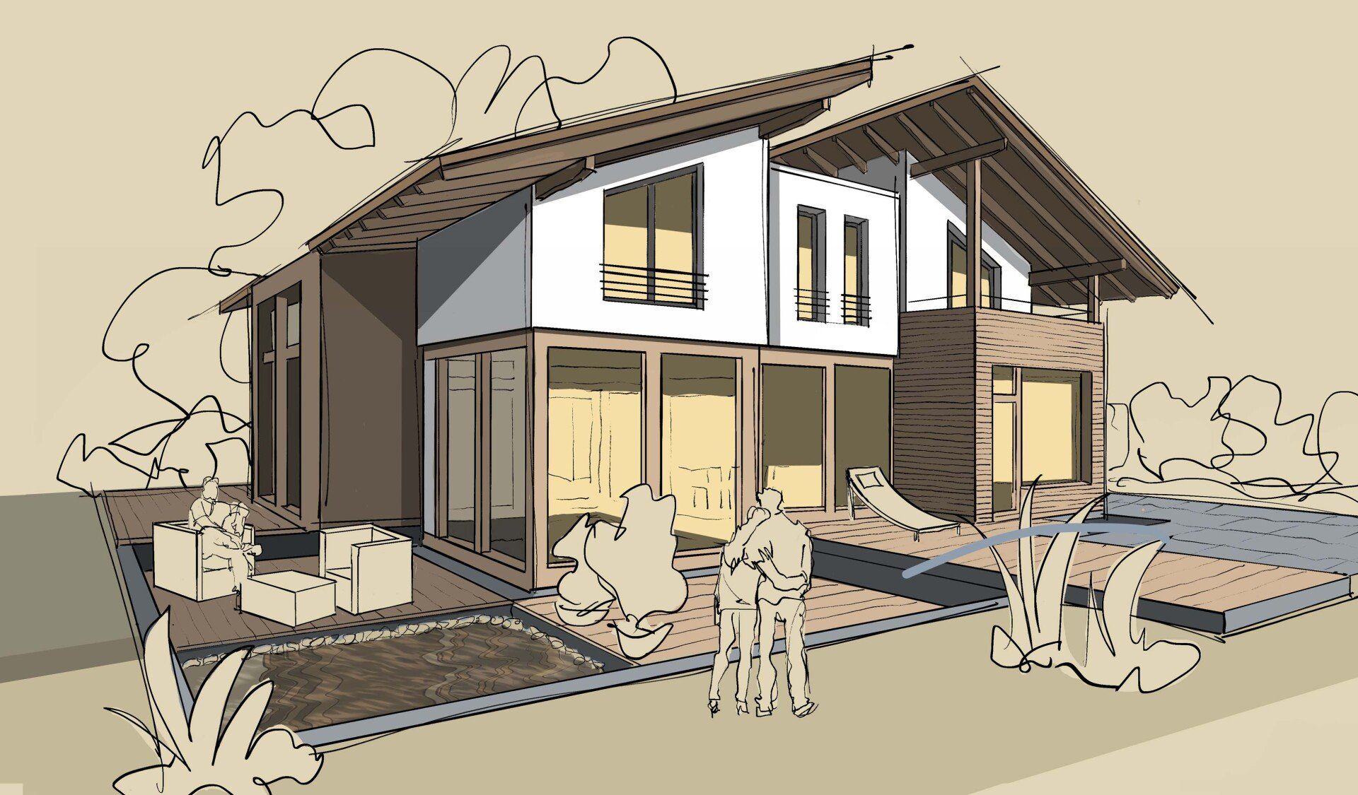 Visualisierung eines Wohnhauses während der Planung