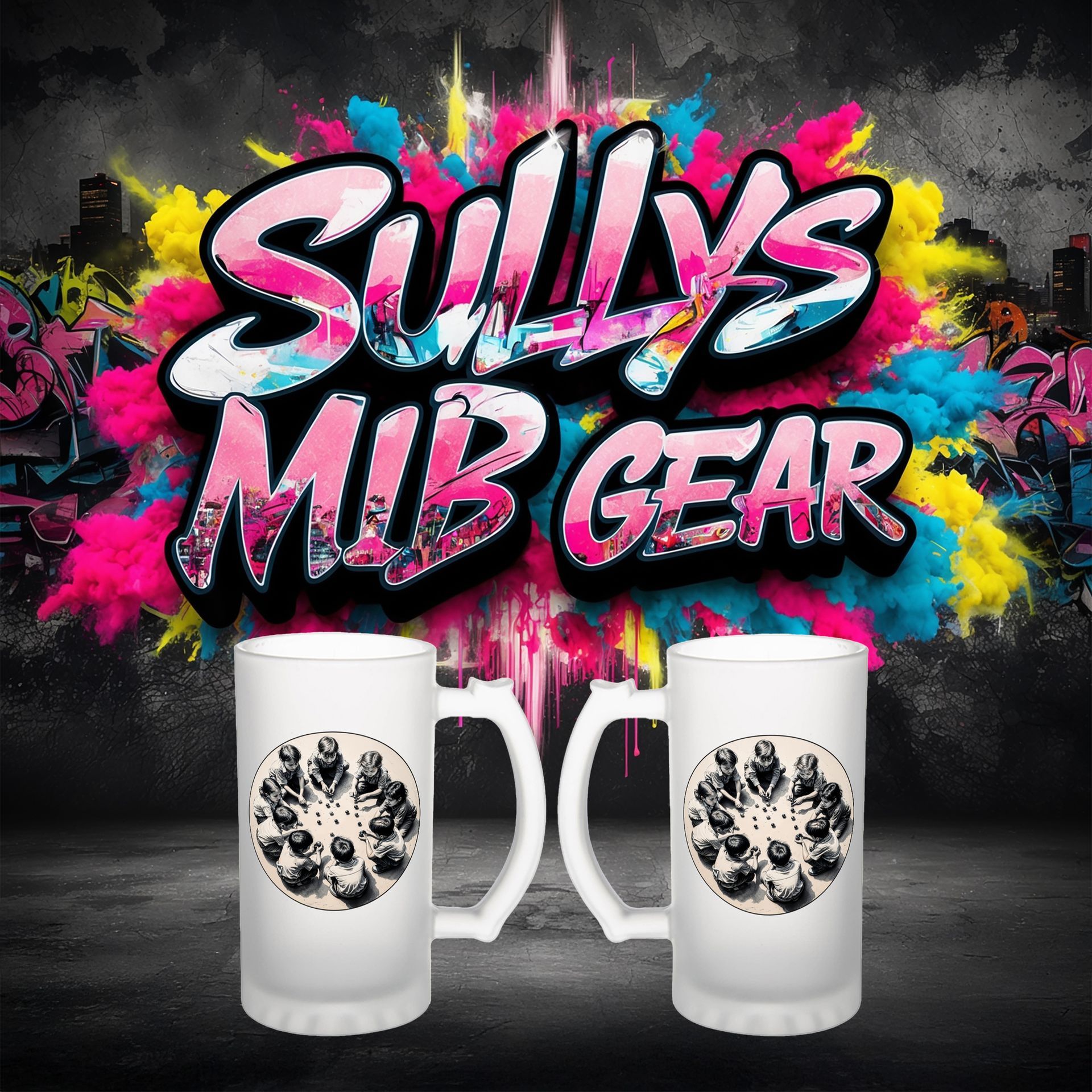 sullys jabos marbles, apparel, mugs