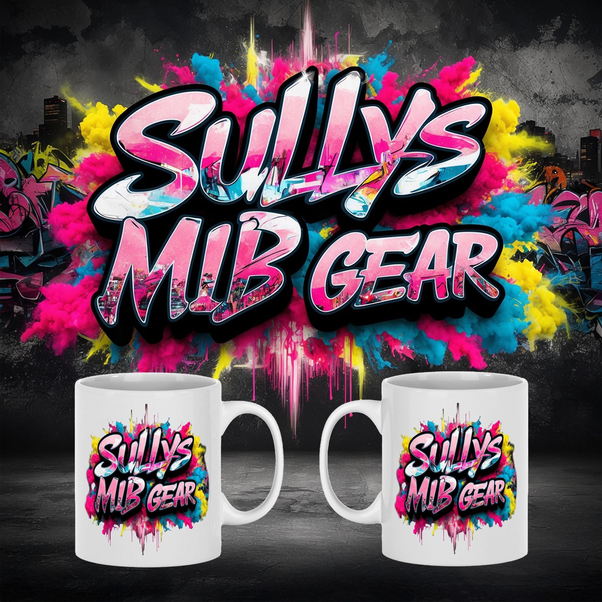 sullys jabos marbles, apparel, mugs. tote