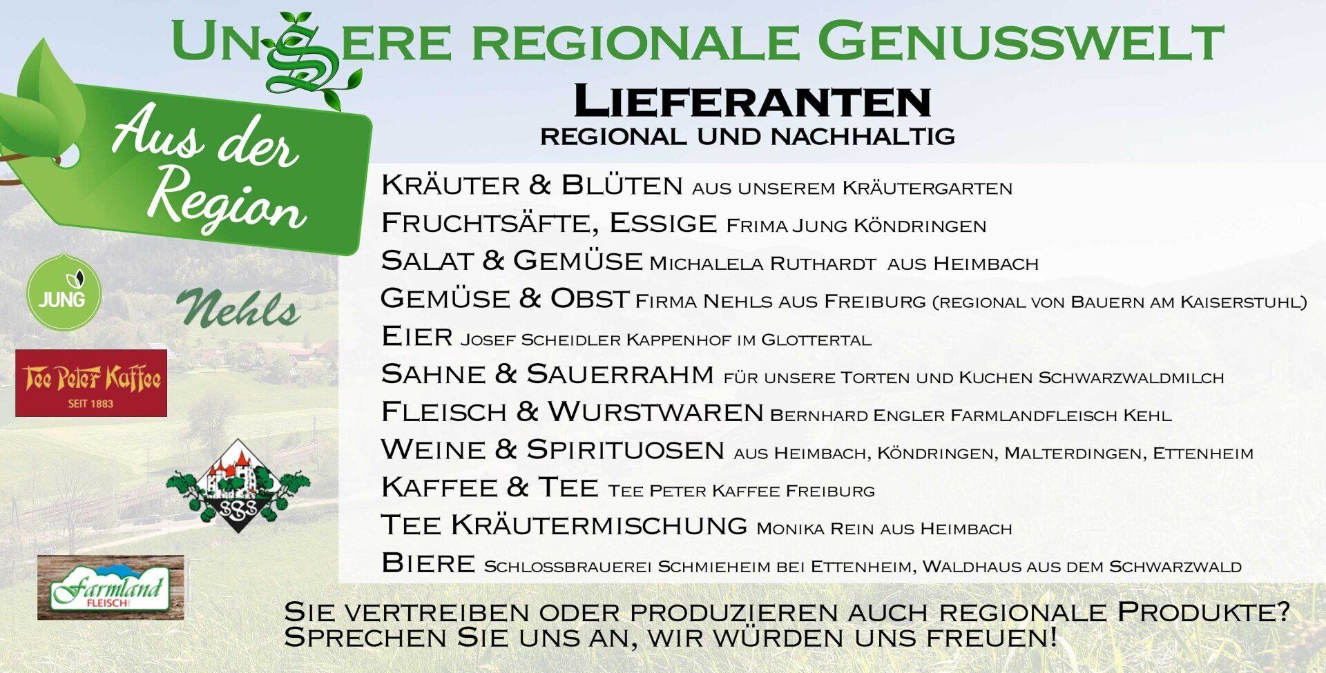 Unsere regionalen Lieferanten