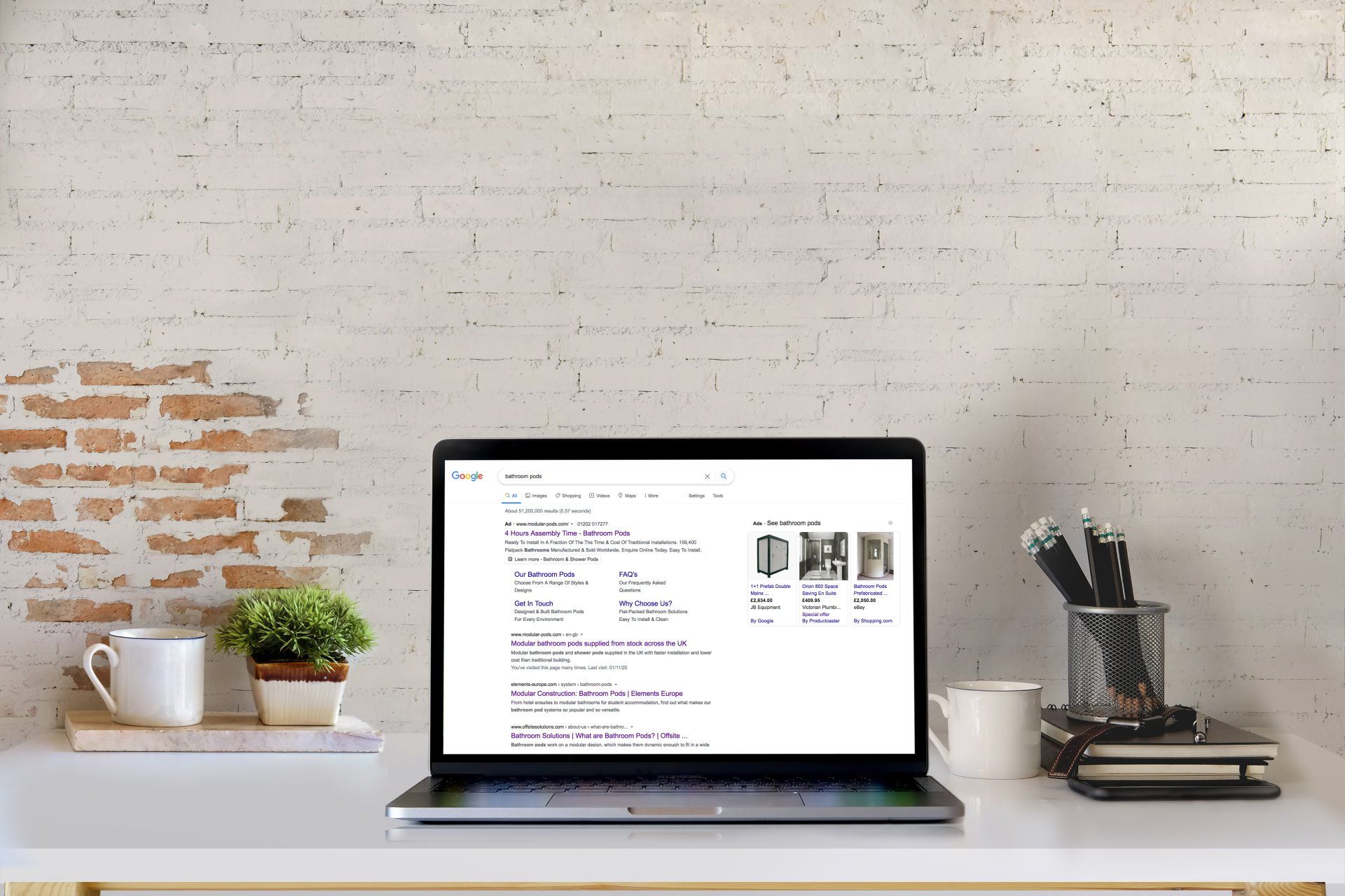 laptop showing seo results