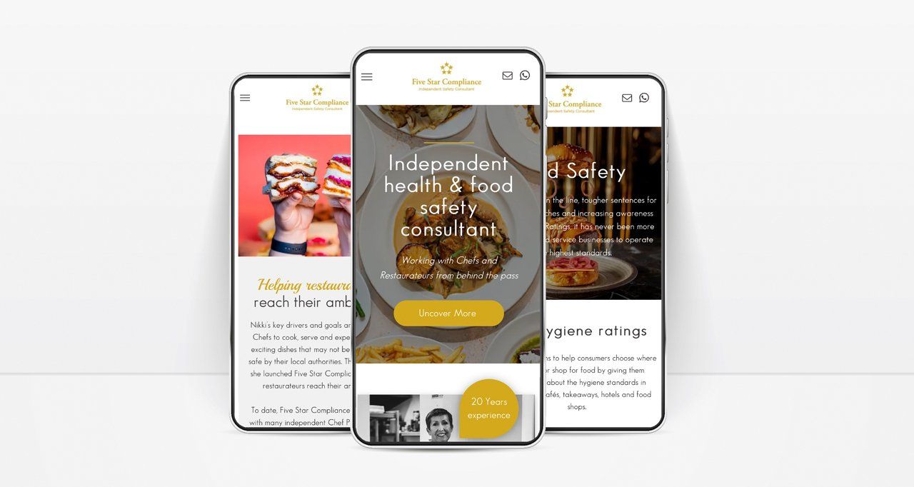 mobile view of five star compliance website