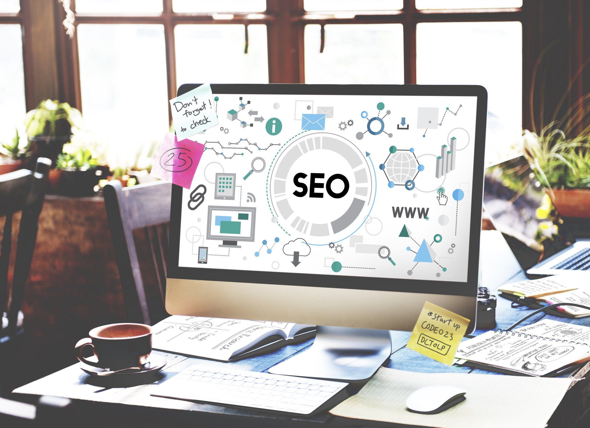 seo on pc screen