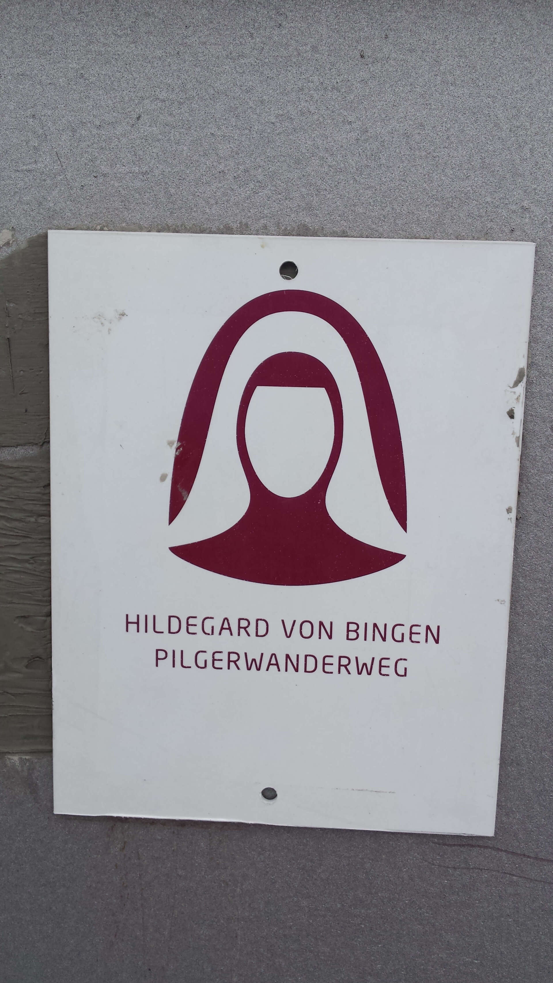 Fachfrau der Hildegard von Bingen Ernährung Schild Pilgerweg Hildegard von Bingen