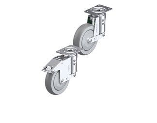 Light duty shock absorbing casters with plate