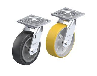 Medium duty industrial casters with plate