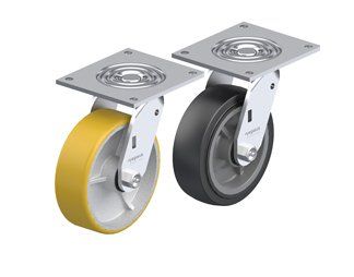 Roulettes industrielles pour charges moyennes avec platine