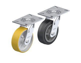 Medium duty industrial casters with plate
