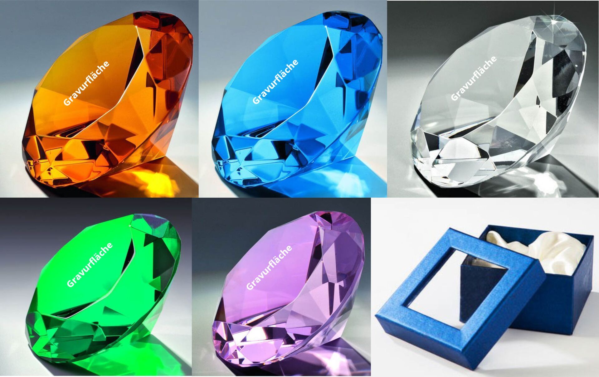 XXL glasdiamant in verschiedenen Farben