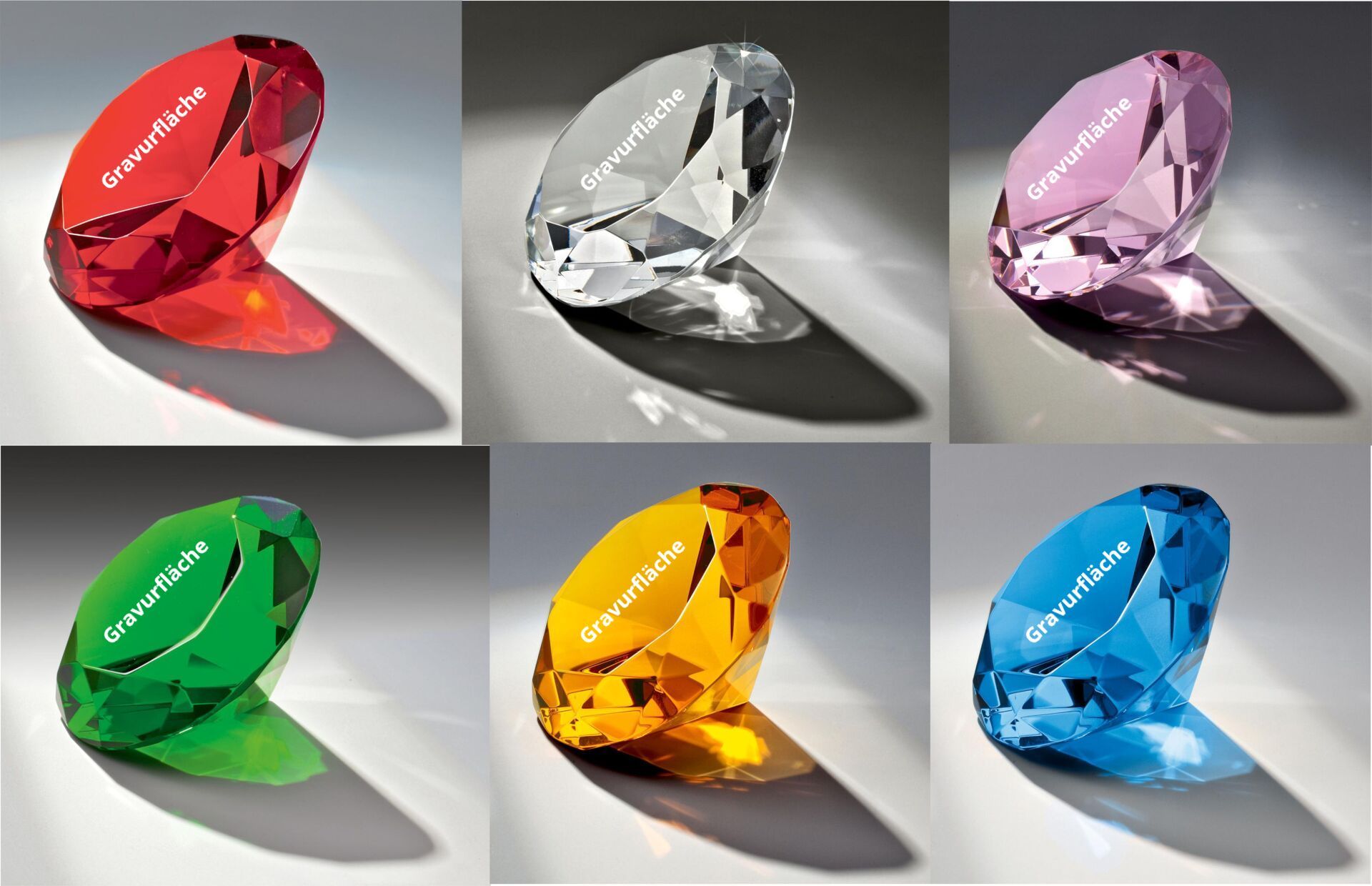 Glasdiamant in verschiedenen Farben