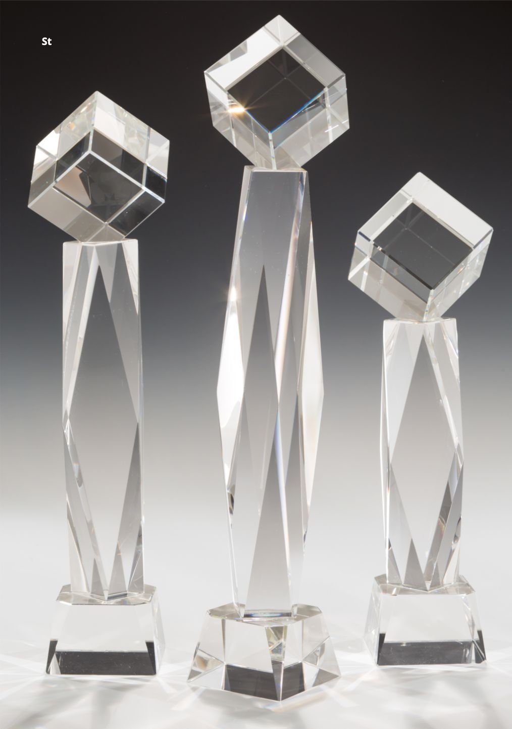 Glastrophäe kristall tower cube