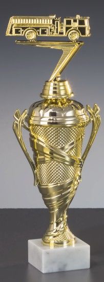 SchraubfigurFeuerwehrmann auf Pokal