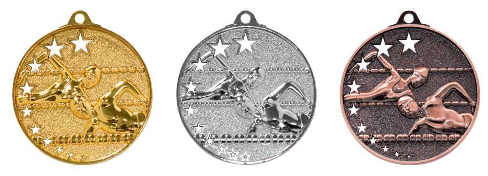 Schwimmermedaille gold silber bronze