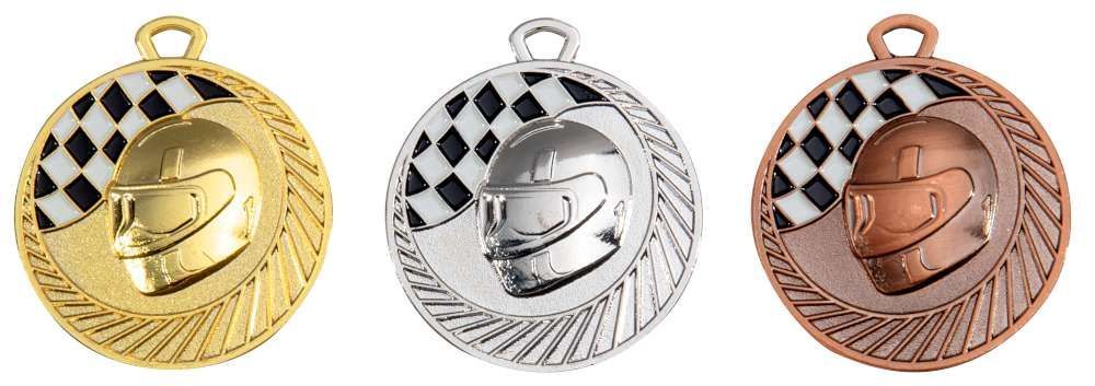 Motorsportmedaillen gold silber bronze