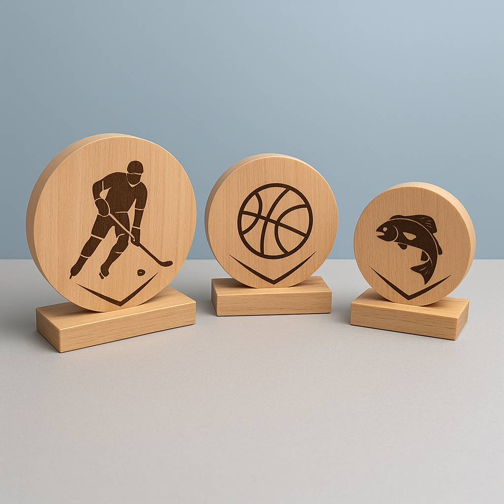 Holztrophäen 3 größen, mit gravur frei gestaltbar