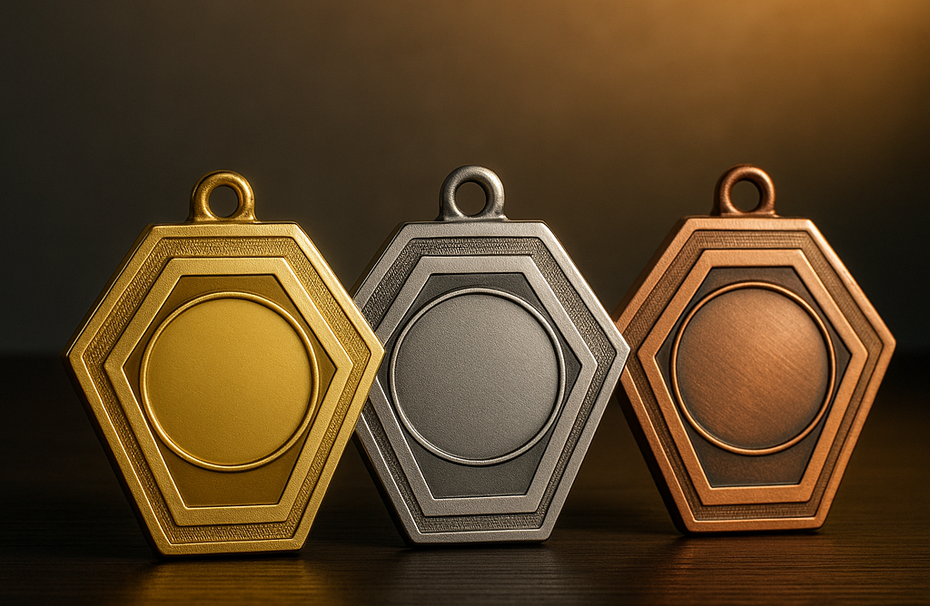 Medaillen gold silber bronze